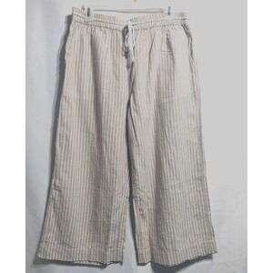 Beach Lunch Lounge Capri Crop Pants Womens Medium Linen Blend Margot Wide Leg